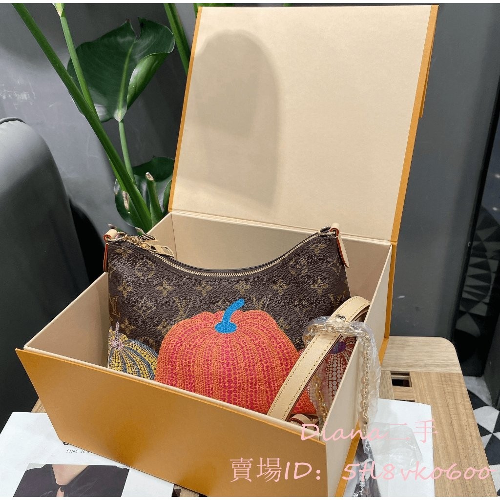 二手精品 LV 路易威登 23新款 LV x YK Boulogne 南瓜 牛角包 單肩包 腋下包 M46470