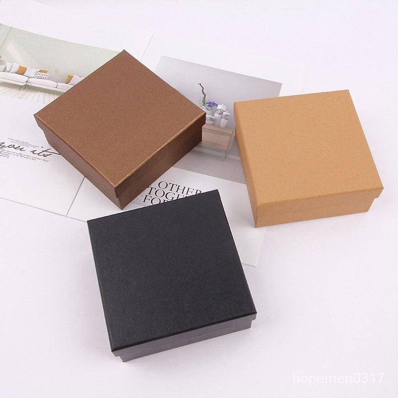 N1ce私人客製 【全場客製化】現貨黑色皮帶包裝盒定做牛皮紙天地蓋口紅禮品盒正方形禮盒定製