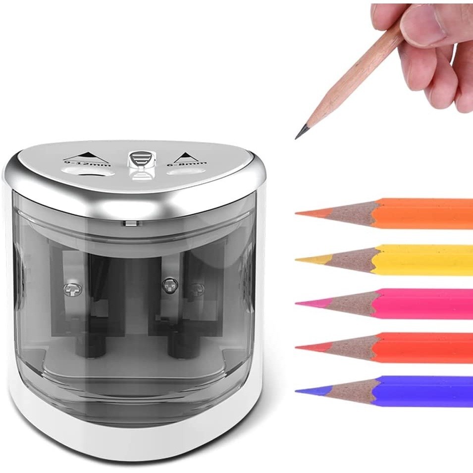Electric Pencil Sharpener for Colored Pencils, Battery Opera