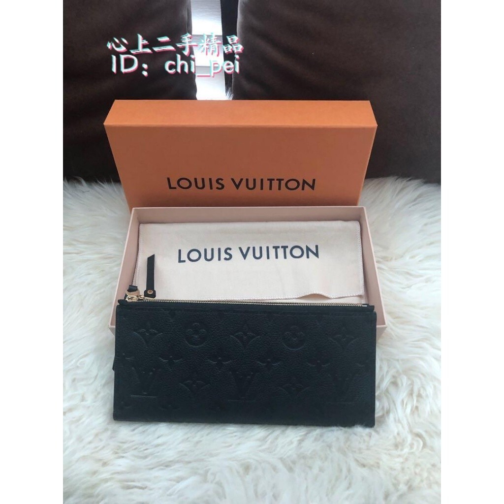 二手 Louis Vuitton LV M62528 Adele 雙拉鍊 黑色 紅色 壓紋 長夾 卡夾 錢包 現貨