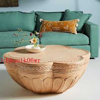定製 低價 新品 美式鄉村 圓形茶几 小戶型實木茶幾 歐式法式 宮廷復古創意客廳角幾咖啡桌