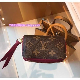 米娜正品 LV-LOUIS VUITTON M61299 ZIPPY 經典花紋信用卡零錢包.紫紅 全新