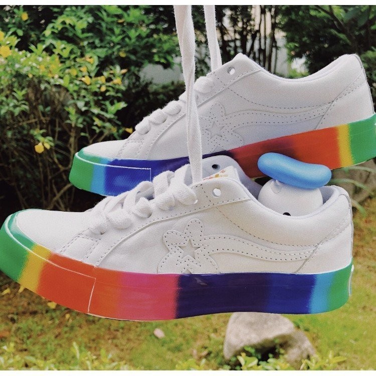 Golf Le Fleur X Converse One Star Rainbow 彩虹小花 166409 慢跑鞋