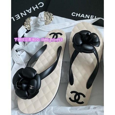 米娜正品 Chanel Sandals G34441黑色 山茶花 夾腳 拖鞋 尺寸齊全 全新