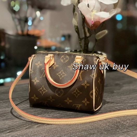 正品現貨 LV 路易威登 Nano speedy 經典老花 斜挎包 mini 枕頭包 M61252波士頓包