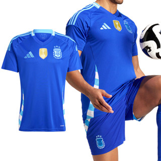 Adidas AFA A JSY D 男款 藍色 V 領 阿根廷 客場足球上衣 吸濕排汗 上衣 短袖 IP8413