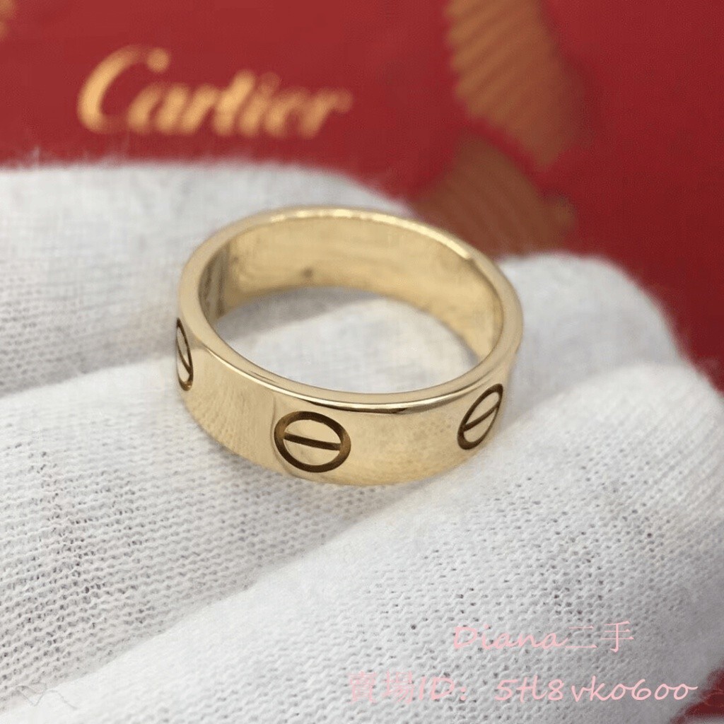 現貨二手 Cartier 卡地亞 LOVE系列 18K玫瑰金 寬版 無鑽 戒指 情侶戒指 B4084800