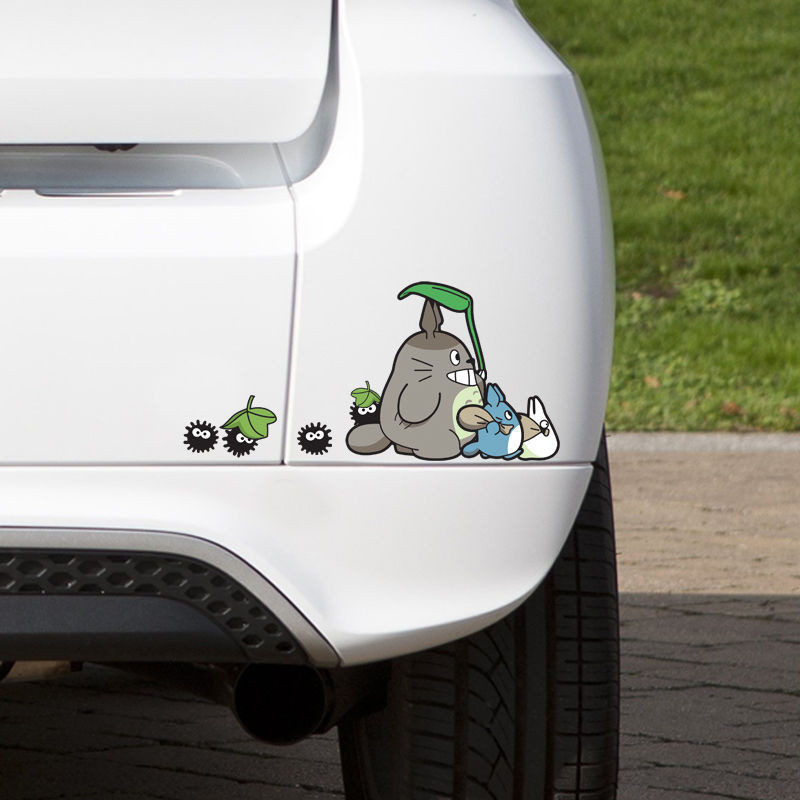 摩托電動機車汽車貼紙卡通個性龍貓排隊車窗車身劃痕遮擋裝飾貼畫