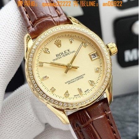 勞力士Rolex手錶30mm女士大三針設計時尚商務腕錶全自動西鐵城機芯機械錶藍寶石玻璃鏡面勞力士女錶##