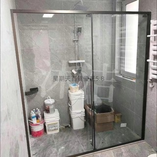 「免開發票」定制一字型淋浴隔斷鋼化玻璃浴室玻璃門干濕分離廁所推拉門淋浴房