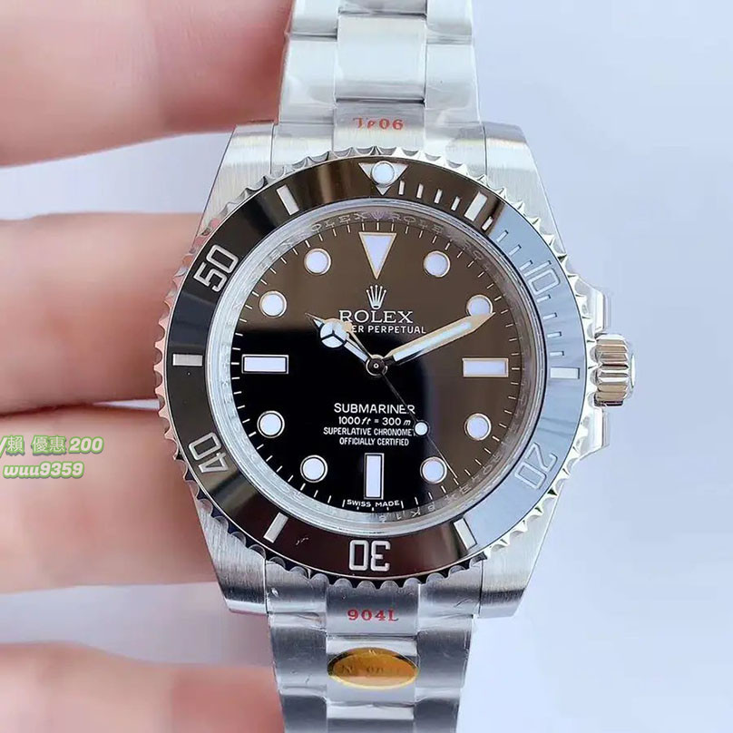Rolex 腕錶 勞力士 手錶 潛航者系列無歷黑水鬼腕錶 V10升級版 搭載原版3130機芯男士腕錶機械腕錶防水腕錶