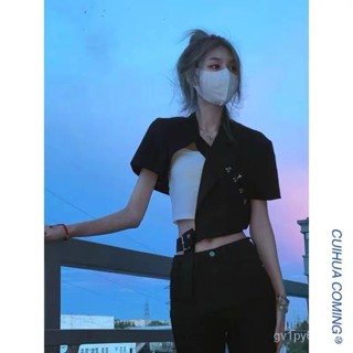 希希の衣櫥 甜酷風辣妹外套小西裝女夏季年新款設計感小眾短款上衣ins潮 個人套裝 減齡套裝 套裝夏天