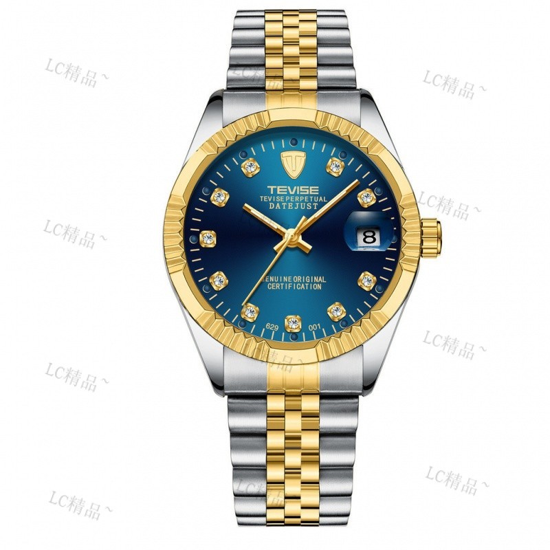 優選精品 瑞士TEVISE防水商務日厤手錶簡約不銹鋼手錶全自動機械手錶男士 UPHN