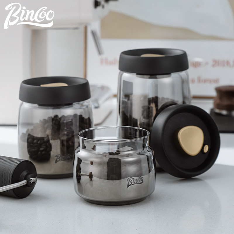 【領券下單】咖啡豆玻璃保存罐真空密封罐按壓式茶葉收納咖啡粉儲物罐66