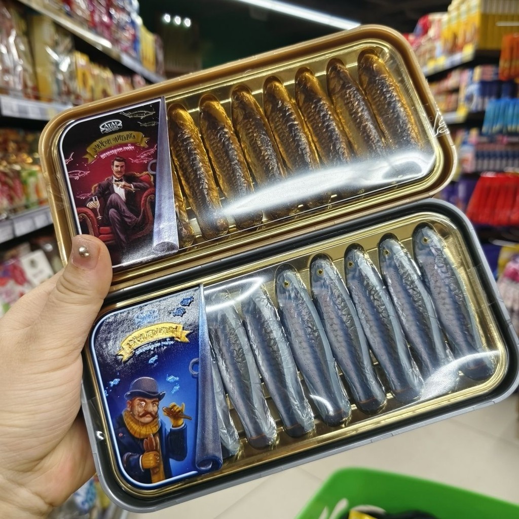 🌊【潮站】俄羅斯超市正品小魚巧克力牛奶巧克力100克零食盒裝原裝
