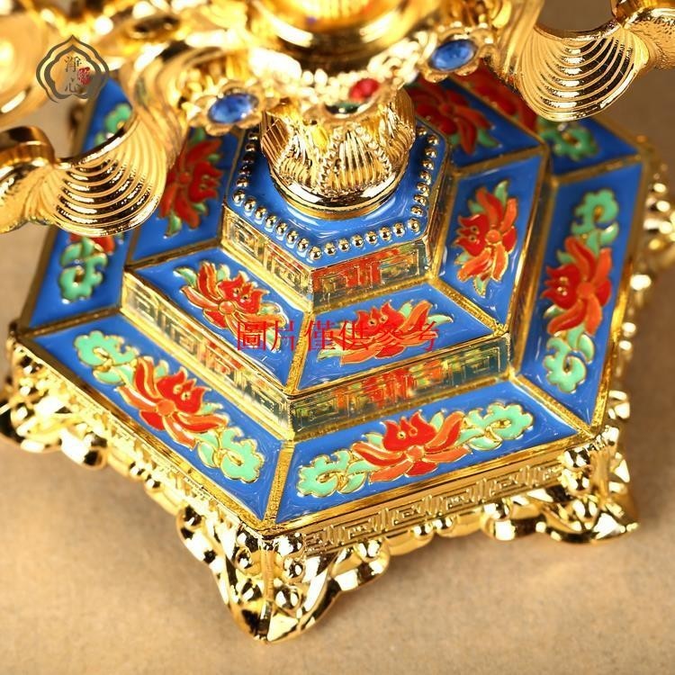 🔥精品推薦¤彩繪準提鏡藏傳西藏民族用品隨身居家供擺佛前擺放擺件