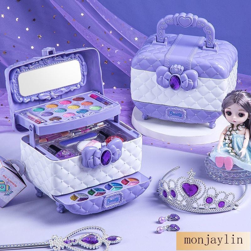 兒童化妝品玩具女孩化妝盒套裝無毒女童公主彩妝小孩子過家家禮物lin