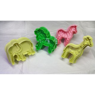 動物-4件套裝 彈簧按壓立體餅乾模 烘焙材料 餅乾模具 黏土模具