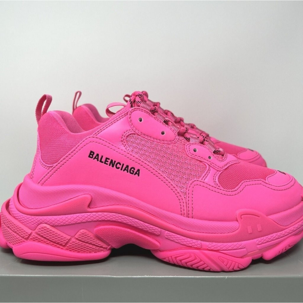 二手精品 巴黎世家 Balenciaga Triple S 桃紅色 粉紅色 老爹鞋 慢跑鞋 運動鞋 男女鞋 536737