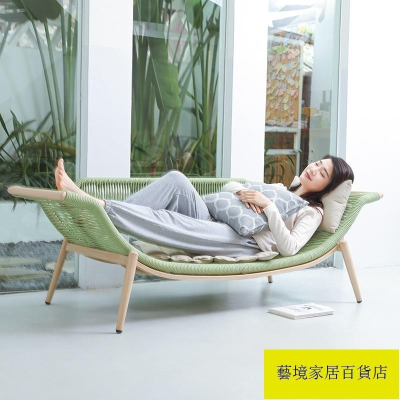 【限時免運】貴妃躺椅 組合 沙發椅 陽台藤椅 懶人 客廳 家用 綠色休閑 單人 雙人椅