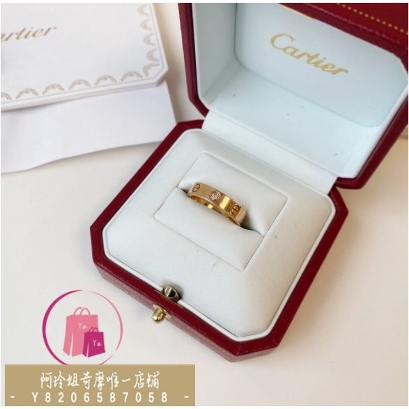 Cartier 卡地亞 LOVE系列 玫瑰金 單鑽 戒指 情侶對戒