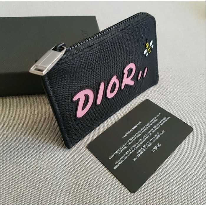 二手現貨 BLG Dior Homme x Kaws 黃蜜蜂 粉字 尼龍 零錢包 卡片夾 現貨