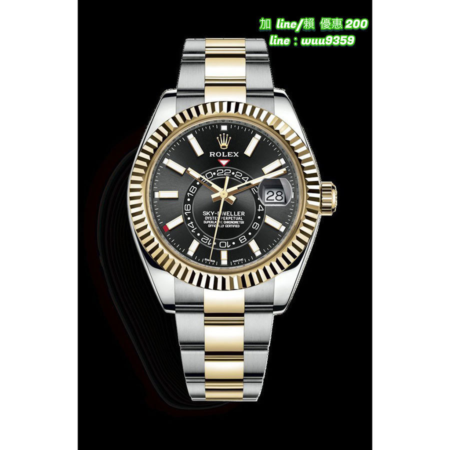 Rolex 勞力士 Sky-Dweller 天行者 (年曆錶) 半金款 黑面 326933