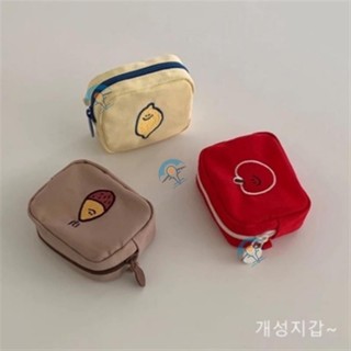 韓國ins 檸檬 番薯 零錢包 小眾設計可愛清新女生卡包 收納包 零錢袋 滑鼠電源耳機包 帆布拉鏈BB519