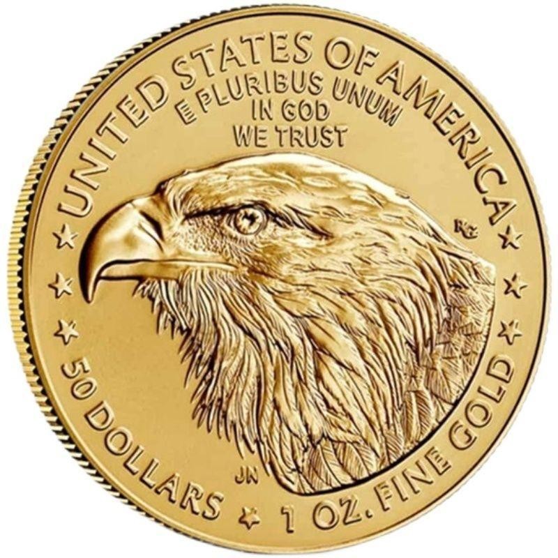✨世界各地紀念幣✨古硬幣收藏❤全新2022年鷹洋紀念幣章鍍金幣動物鷹硬幣美國女神外幣虎年紀念幣