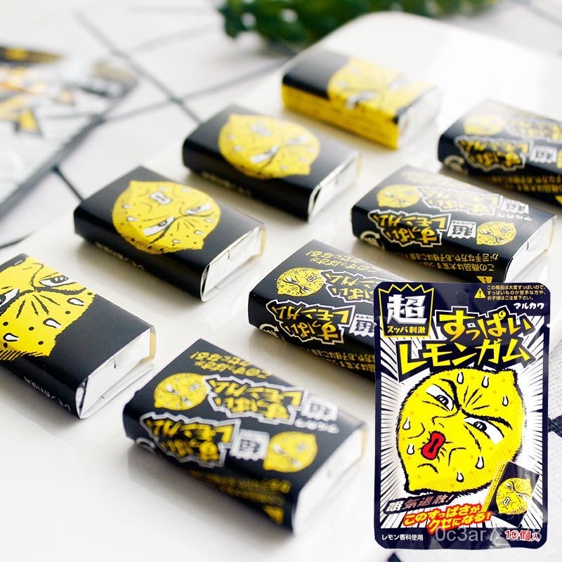 💟量大價更優💟代購越嚼越痠日本進口丸川超痠檸檬味口香糖刺激袋裝學生泡泡糖零食品