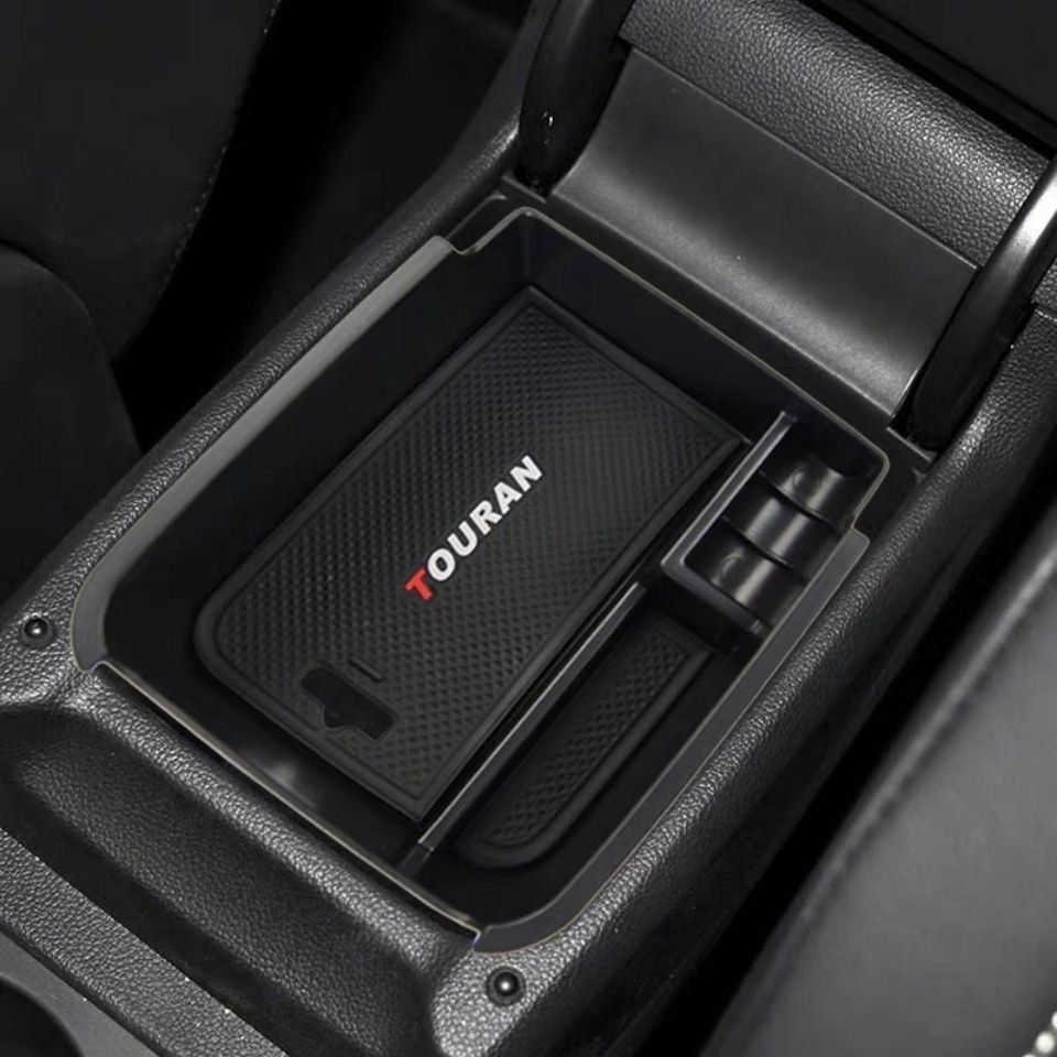 【TOURAN專用】VW/福斯  汽車適用於新款途安扶手箱儲物盒專用置物盒改裝專用隔層盒子16-23款 汽車改裝 裝飾