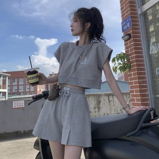Yelly's Shop網紅休閒運動短褲套裝一整套女裝夏季新款韓版寬鬆辣妹短袖兩件套