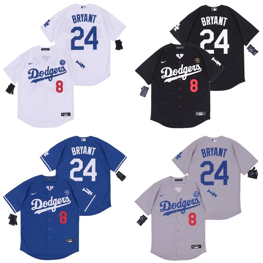 MLB球衣 棒球服 美職聯 棒球服洛杉磯道奇Dodgers8#Kobe Bryant球衣男裝科比運動服