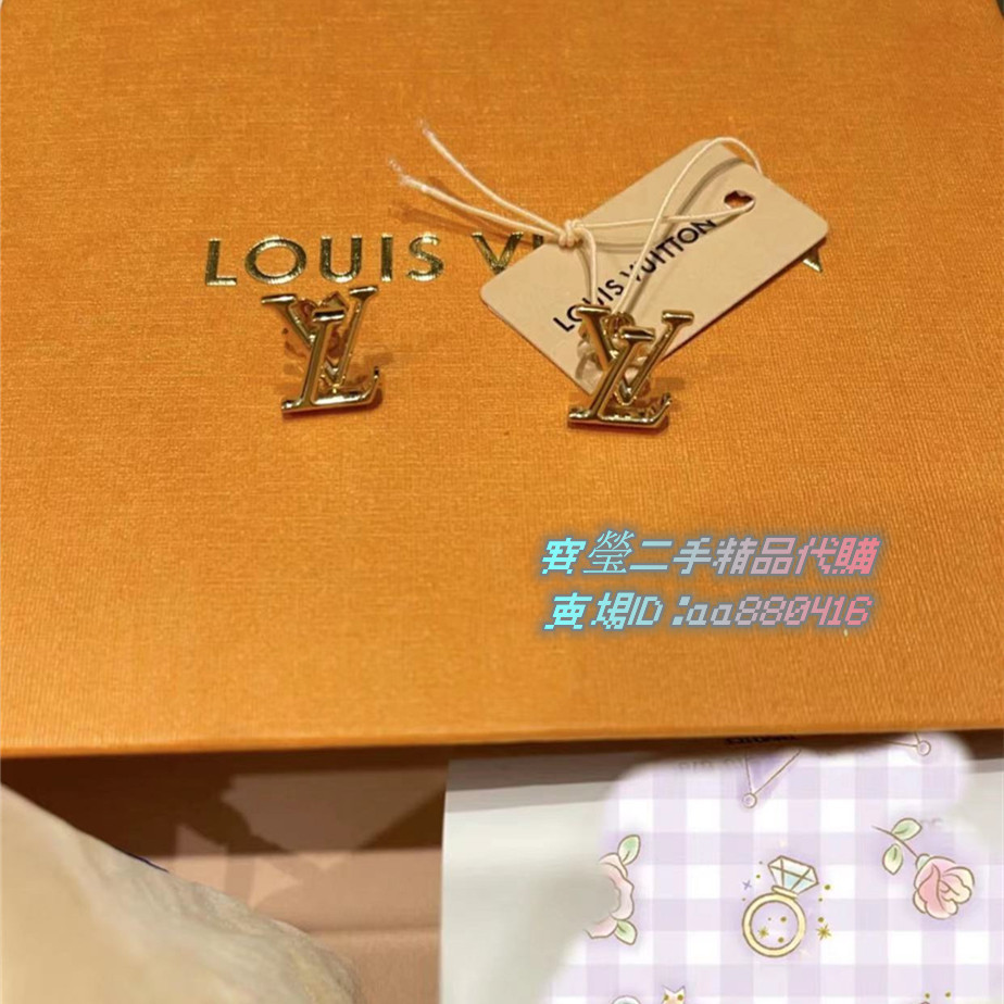 LV 路易威登 LV 耳釘 ICONIC M00610 金色 耳環 耳釘 女士