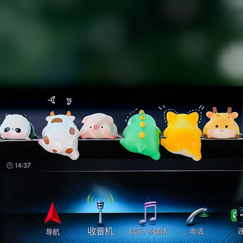 特惠👍顯示屏趴趴小動物裝飾 汽車電腦電視顯示器擺件 車內飾裝飾新車禮