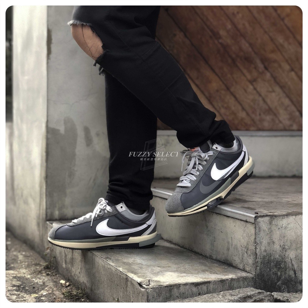 【正品】Sacai x Nike Zoom Cortez SP 聯名款 阿甘鞋 灰白 DQ0581-001