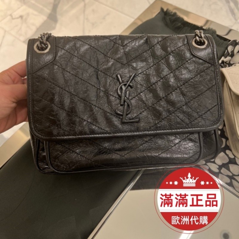 奢品歐洲代購 【免運】 ysl 633158聖羅蘭 Laurent NIKI小號中號 黑鏈 鏈條包 單肩包斜挎包二手