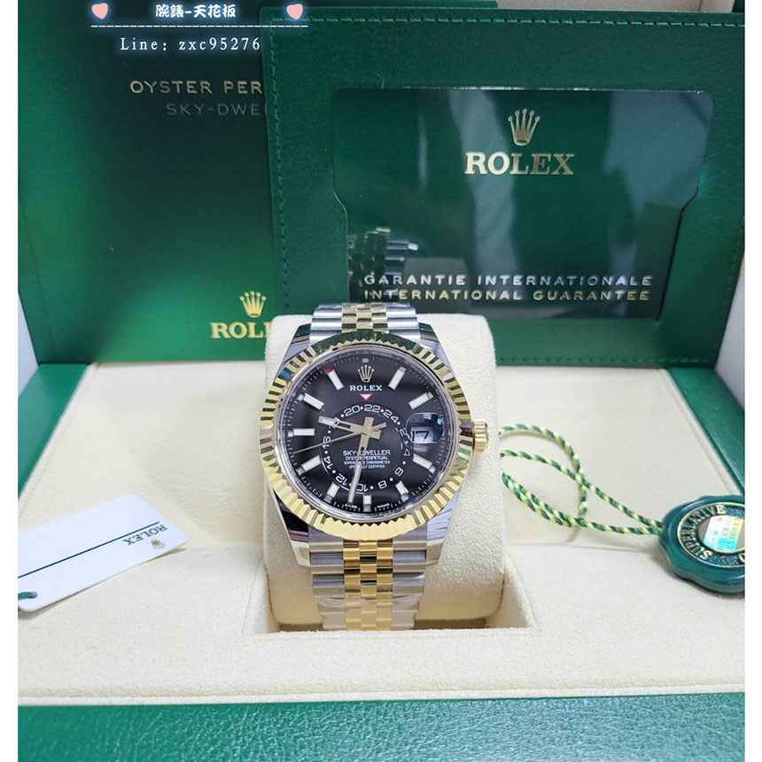 Rolex 勞力士 Sky Dweller 326933 黑面 天行者 珠帶 半金 326934 21.12腕錶