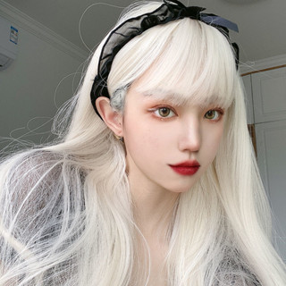 霧霾藍紫灰色假髮 男女裝中長直髮 lolita網紅街拍化妝COS假毛 角色扮演假髮【牛奶瓶小店】