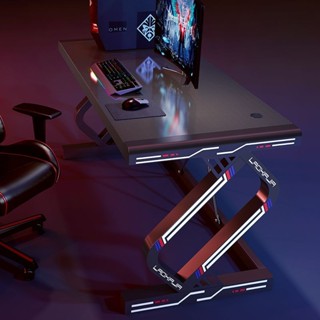 電腦桌 電競桌 遊戲電競桌 書桌 萬用桌 辦公桌 工作桌 電競桌加粗加厚電腦桌鋼化玻璃桌麵碳縴維紋理電腦桌加厚加固