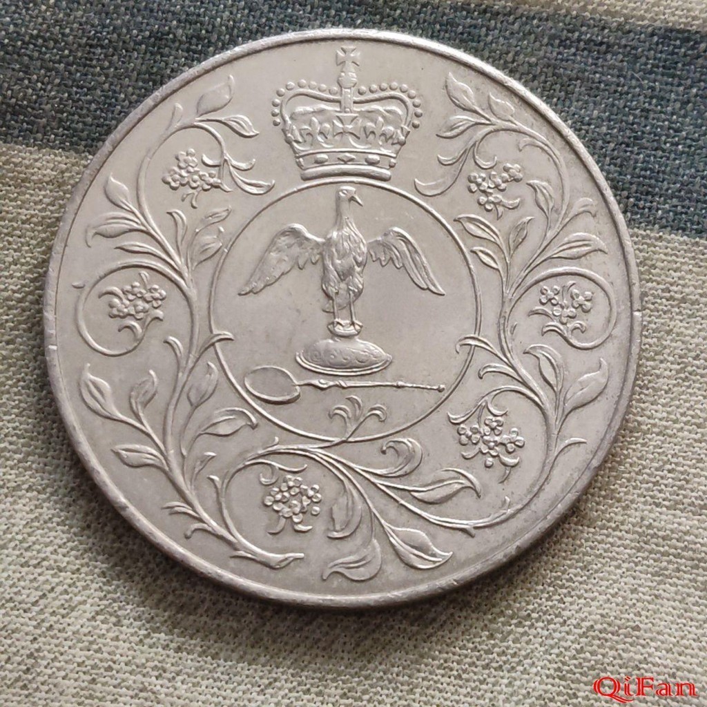 收藏熱點38mm女皇伊麗莎白登基25週年1977 紀念幣 硬幣克朗 舊品