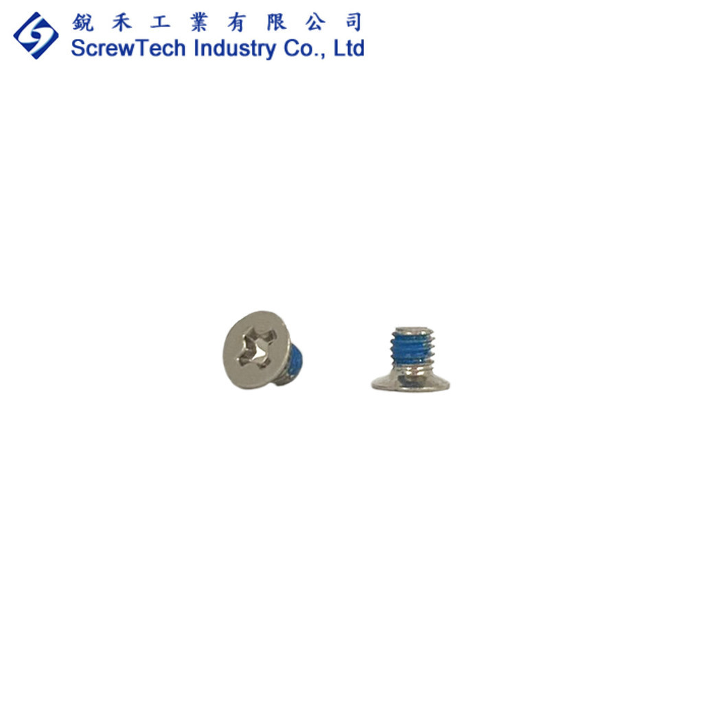 【銳禾】工廠直營 M3x4 沉頭/皿頭 十字槽 機械牙 鍍鎳 100入 防鬆螺絲 FAM0300401O-2