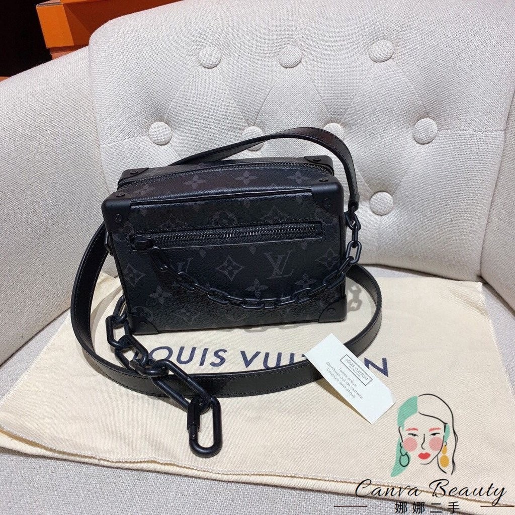 二手精品 LV 路易威登 Soft Trunk mini 黑色 老花 軟盒子包 箱子包 肩背包 斜背包 M44735