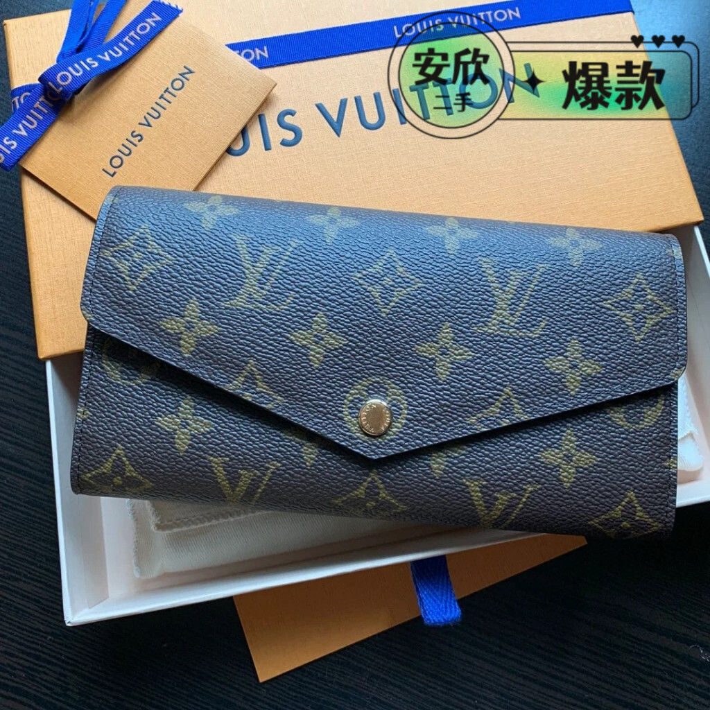 LV 路易威登 Sarah 錢包 經典老花 信封 翻蓋長夾 皮夾 卡夾 錢包 手拿包M60531 M62235