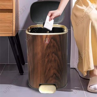 復古仿木紋垃圾桶家用大容量客廳廚房衛生間茶室中式紙簍2024新款