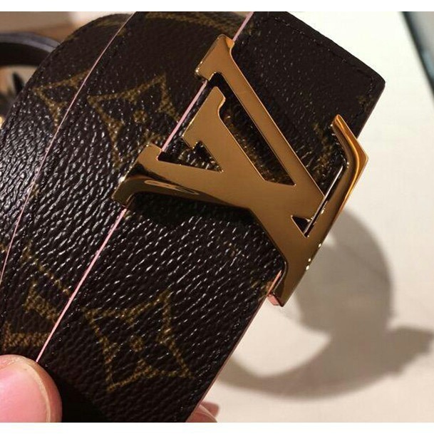 二手 LOUIS VUITTON LV 皮帶 INITIALES 40毫米皮帶雙面 粉色