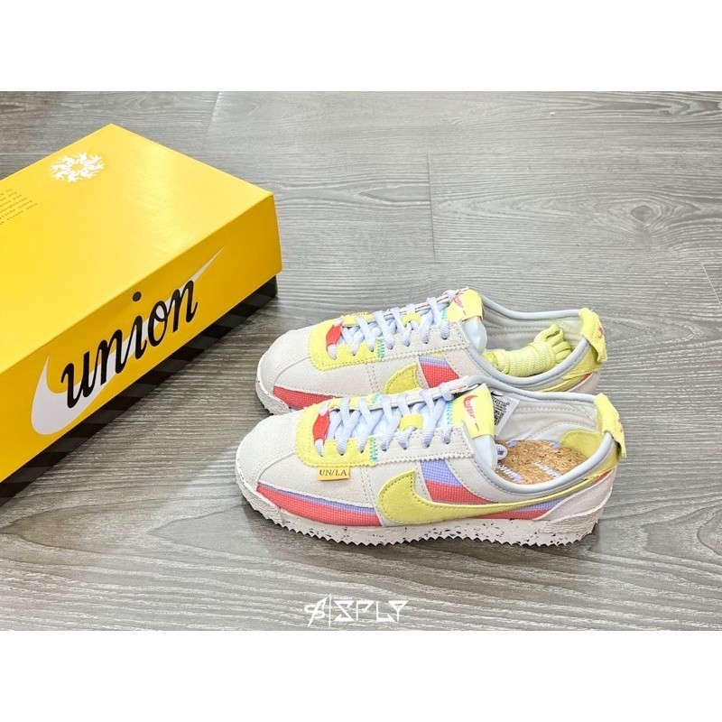 【代購】Union x Nike Cortez 檸檬糖霜 白黃粉 休閒鞋 DR1413-100