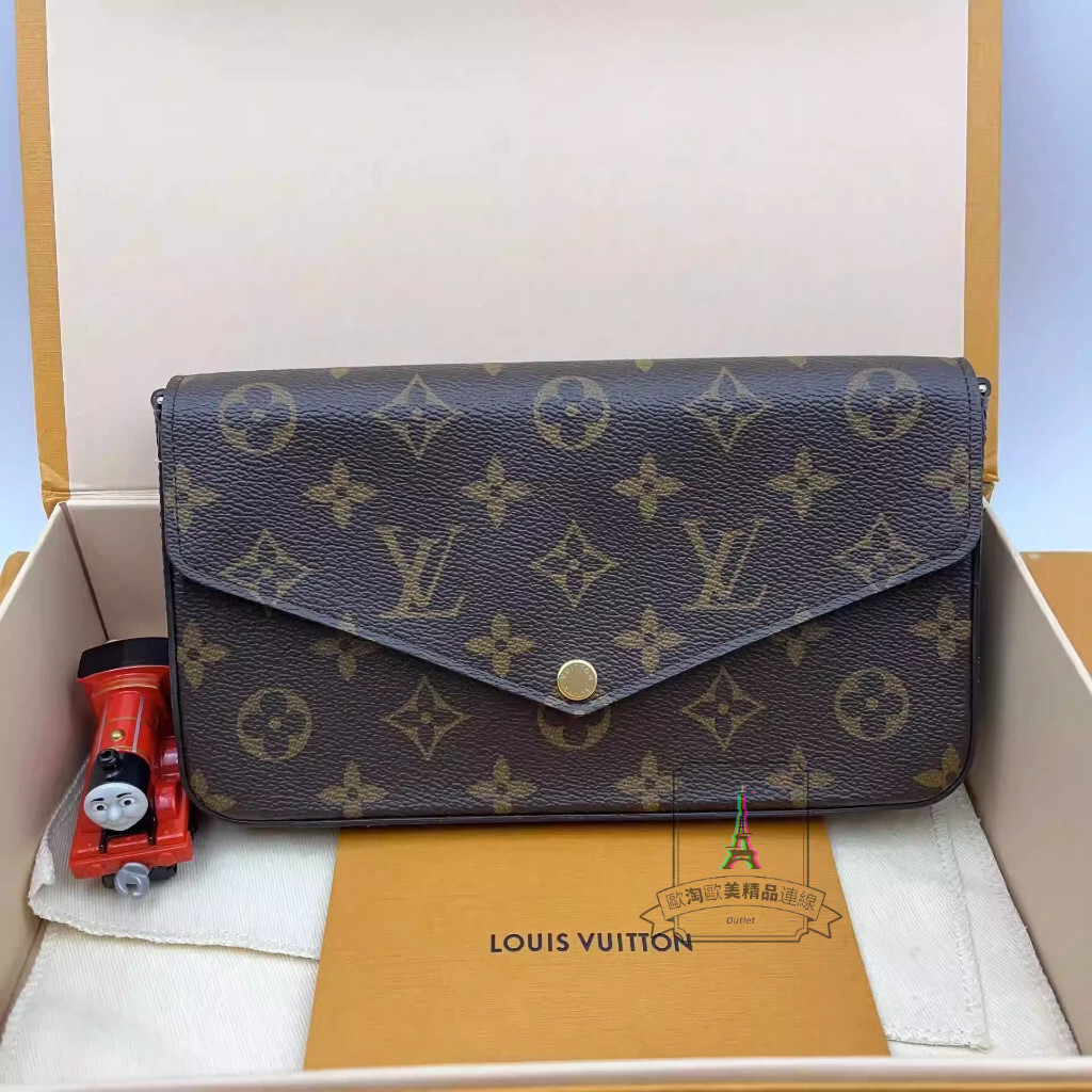 Louis Vuitton 路易威登 LV Monogrom 三合一 經典老花帆布 信封包 斜背包 M61276