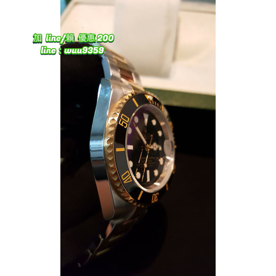 Rolex 勞力士 手錶 Rolex 潛行者金水鬼機械錶 間金黑盤尊貴非凡 勞力士 男錶 含包裝