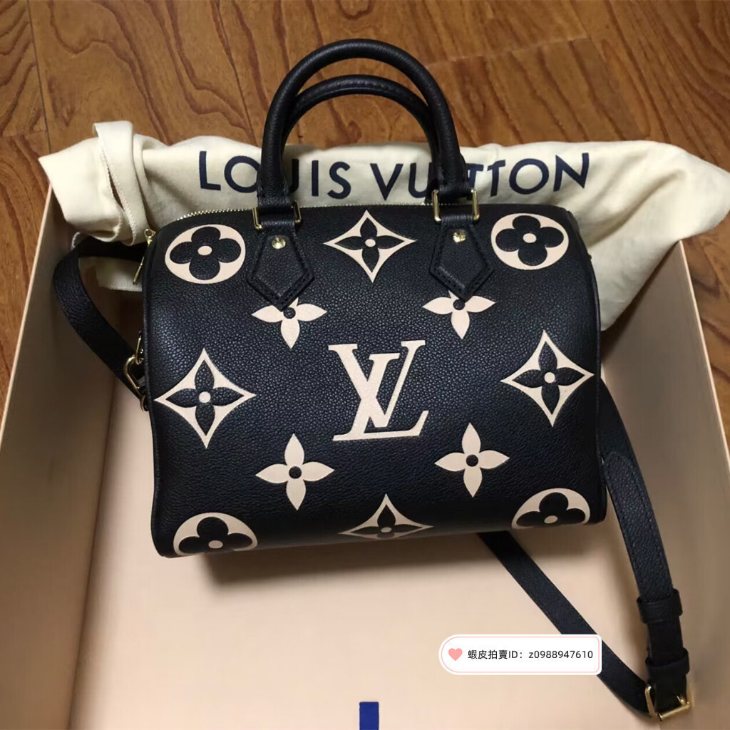 『二手精品』LV 路易威登 SPEEDY 25 黑色壓紋 枕頭包 手提包 單肩包 斜挎包 M58947